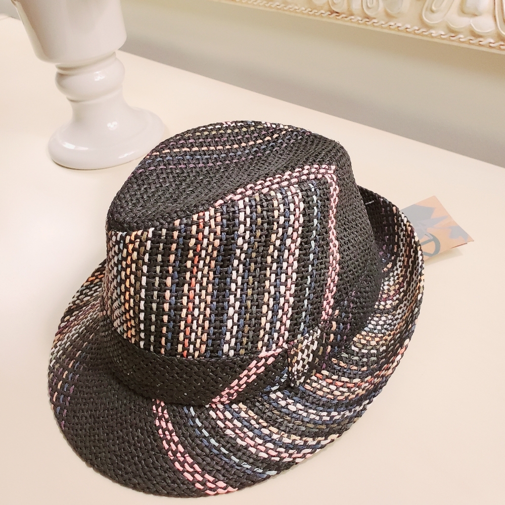 Steve Madden Womens Woven Fedora Hat (NEW)